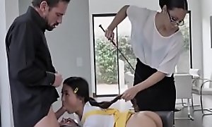 Asian Teen Gets Punished By Neighbor Couple