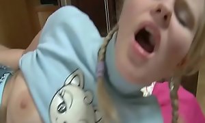 Well-endowed Tow-haired Russian Legal age teenager Anal