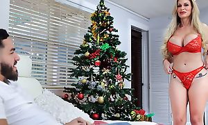 Buxom Russian MILF gets a big throbbing flannel for Christmas