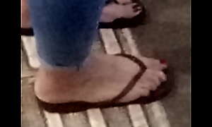 Phat in the final added to Lickable forthright teen feet white-hot puedicure in sandals by night outide voyeur