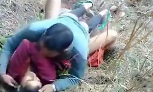 Indian college couple outdoor mating