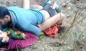 Indian college couple outdoor mating