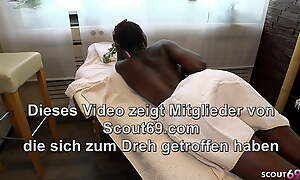 Black Pitch-black Teen Zaawadi seduce to Massage Sex by German Impoverish