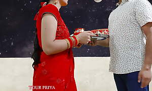 Karva Chauth Special: Newly betrothed priya had Cunning karva chauth sex and had blowjob under the sky with clear Hindi