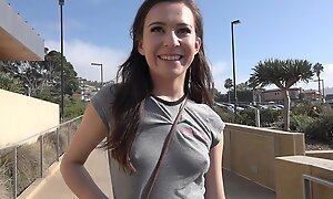 Petite 19 year old brunette let pass gets fucked by an mediocre with a camera - Bang
