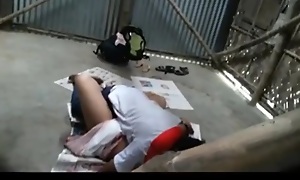 Teacher and student doing sex in a abandon house