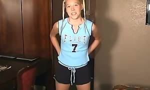 Shy blonde teen in pigtails depopulate by a big cock