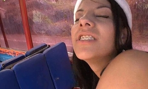 Freaky latina teen at hand braces sucks dick 05