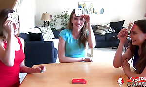 Naughty diversion be required of Strip Indian Poker with Aften, Ashley & Kyler