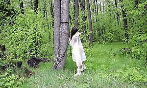 A walk in get under one's woods ended round a sudden bdsm session for a young russian bitch