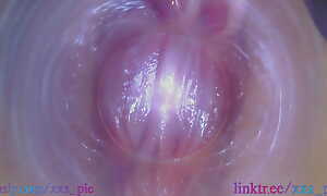 Melissa put camera abysm inner in her wet copious in pussy (Full HD pussy cam, endoscope)