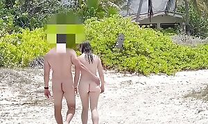 tie the knot fucks a random fit chap on nudist shore while hubby is recording, Floosie tie the knot getting fucked on nudist shore by stranger,