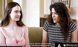 MOMMY'S GIRL - Hot Indulge Hazel Moore Has 1st Time Lesbian Sex With MILF Siri Dahl & 2 Babysitters
