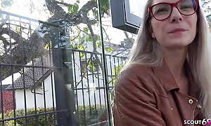 German Scout - Fit Blonde Glasses Girl Vivi Vallentine Pickup together with Location Casting Make the beast with two backs