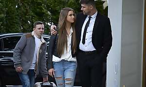 CUCKOLD wait for rich panhandler fucking his beautiful wife