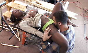 Petite Black Teen Fucks Neighbor's Big Lifeless Cock