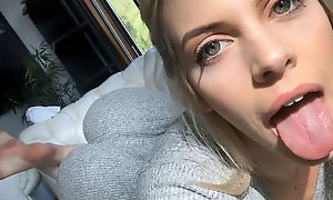 Hot blonde young lady loves spasmodical cock be fitting of male off, doing great blowjob, fukcing apropos hardcore ssex bit and having wild orgasm